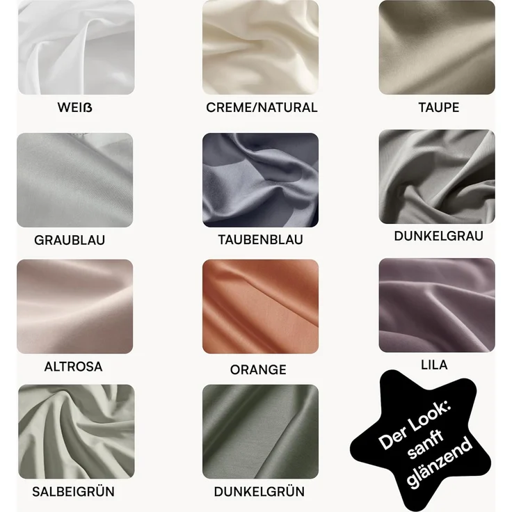 Seralino Seitenschläferkissenbezug Mako Satin Kissenbezug (100% Bio Baumwolle) weich, hautfreundlich, (2 Stück), Fairtrade/ GOTS zertifizierte uni Kissenhülle mit Reißverschluss – Bild 3