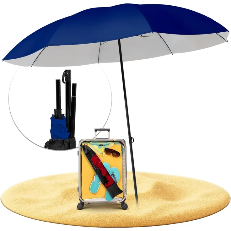 Styngard Sonnenschirm Reise Sonnenschirm Nizza, LxB: 180,00x155,00 cm, mit UV Schutz 50+ - Strandschirm Sonnenschirm Strand mit Abspannleinen