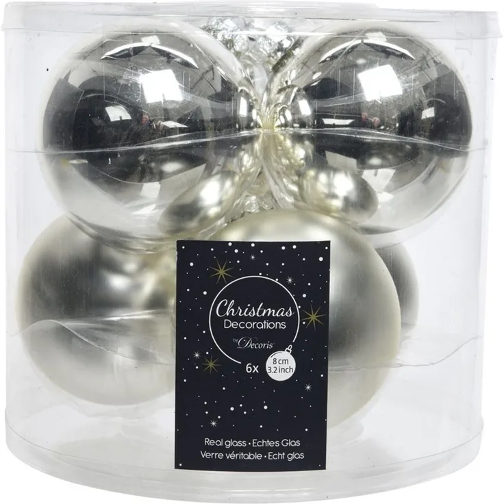 Weihnachtskugel-Box SILBER D 8 cm silber