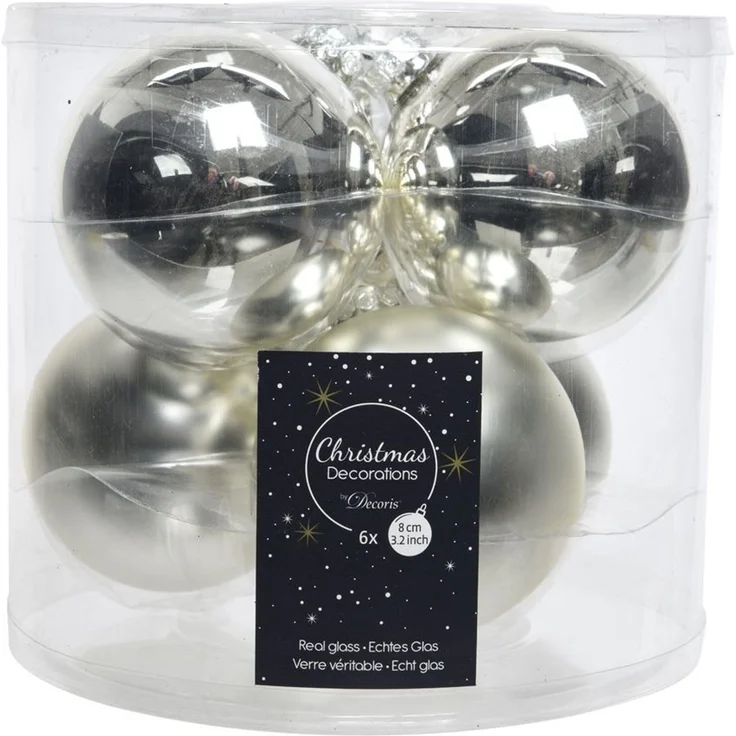 Weihnachtskugel-Box SILBER D 8 cm silber
