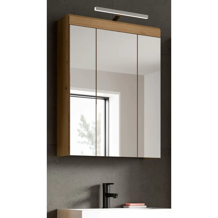 Badezimmer Spiegelschrank Shawn in Eiche 60 cm – Bild 6