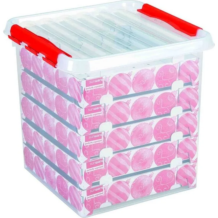Sunware Aufbewahrungsbox Q-line Weihnachtsbox 38 L zur Aufbewahrung von Weihnachtskugeln