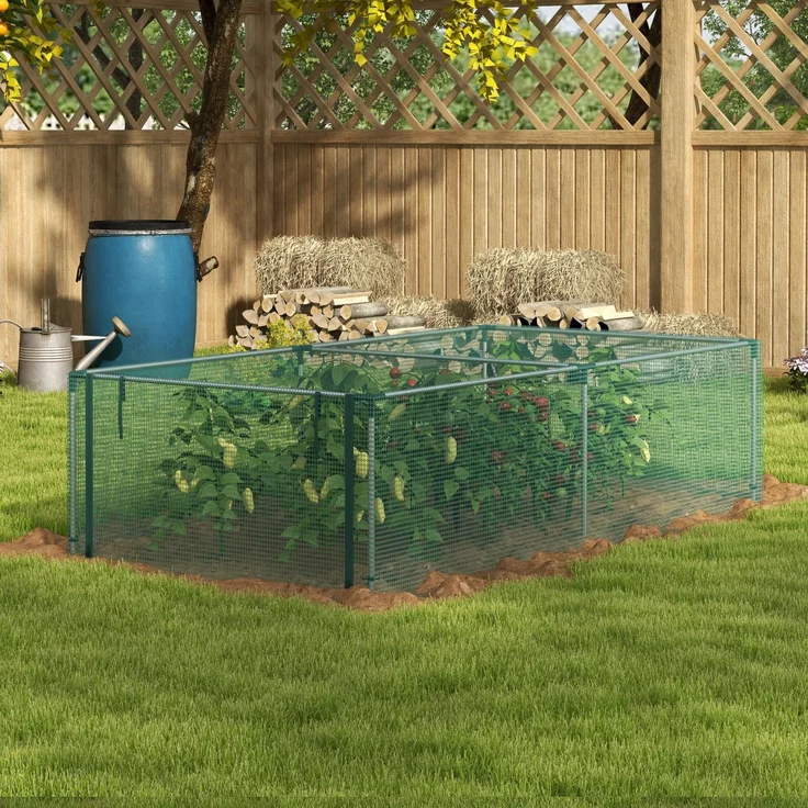 MELAYR, Gewächshaus für Garten und Tomaten, Schutznetz, aufrollbare Tür mit Reißverschluss, HDPE, 124 x 20 x 8 cm, Grün – Bild 3
