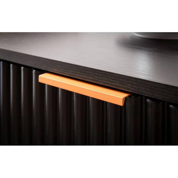 FINEBUY Nachttisch FB105032 (Eiche-Dekor 43,5x39x56 cm, Nachtschrank Schwarz), Nachtkonsolen Schublade, Nachtkästchen Stauraum – Bild 4