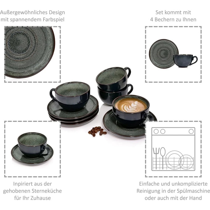SÄNGER Kaffeetassen Set Kopenhagen 8 teilig – Bild 3