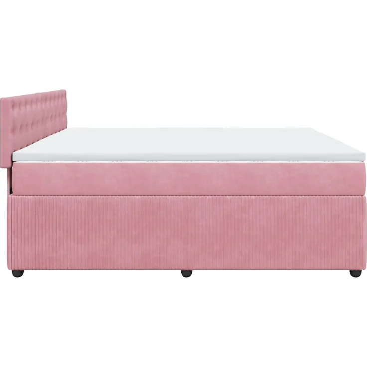 vidaXL Boxspringbett mit Matratze Rosa 180x200 cm Samt 3290123 – Bild 7