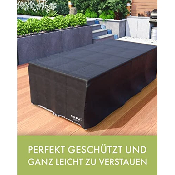 Swing&Harmonie Garten-Essgruppe Poly Rattan Sitzgruppe Esstisch Lounge Gartenmöbel, (Sitzgarnitur, Tisch, Stühle, Hocker Garnitur Set) – Bild 8