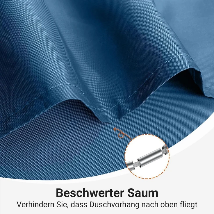 Duschvorhang Polyester Wasserabweisend Dunkelblau 180 x 180 cm – Bild 6