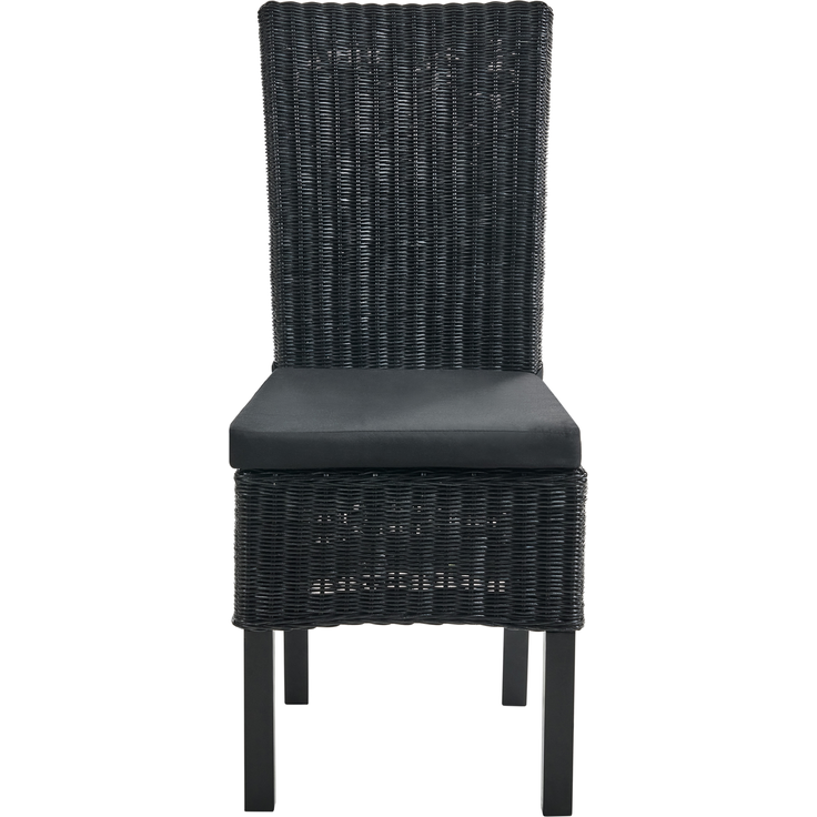 Esszimmerstuhl 2er Set ANDES Rattan Schwarz – Bild 6