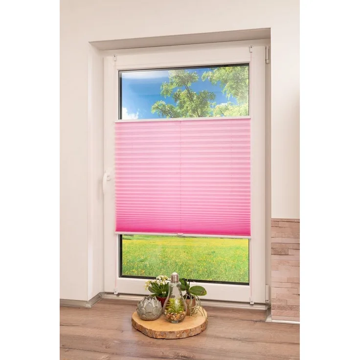 Khome K-home Klemmfix-Plissee, Polyester, Pink, 45x130 cm