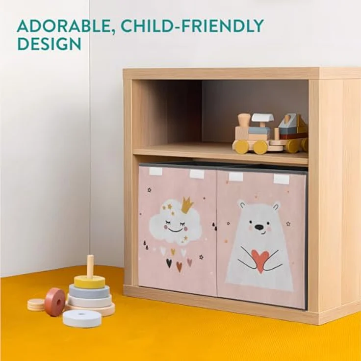 Navaris Aufbewahrungsbox Kinder Aufbewahrungsbox groß - Spielzeug Aufbewahrung - Box pink (1 St) – Bild 5