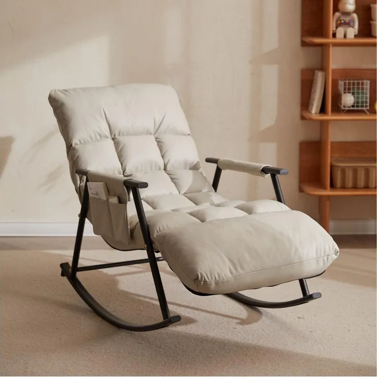 POPOLIC Schaukelstuhl Ergonomischer Schaukelstuhl/Liegesessel 140x60x96cm - Verstellbar