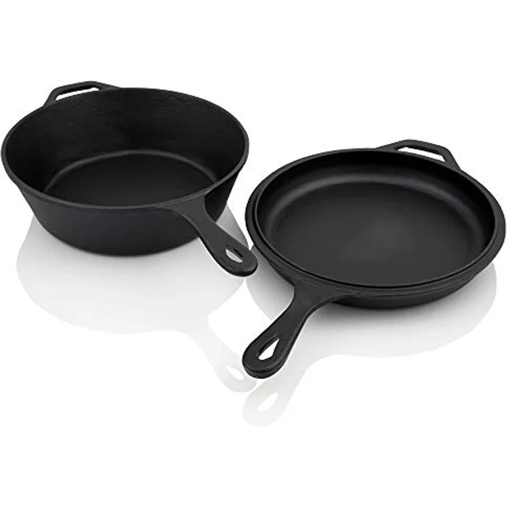 BBQ-Toro Kasserolle Gusseisen Topf mit Pfannendeckel, 5 Liter - schwarz, Gusseisenpfanne, Gusseisen – Bild 5