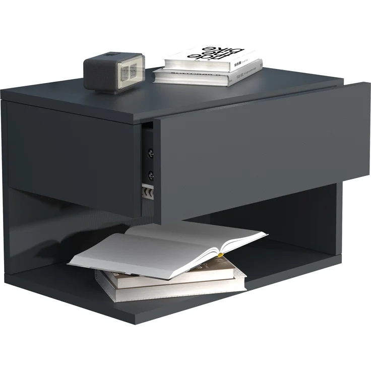 VCM Nachttisch Usal 918310 Anthrazit H. 30 x B. 45 x T. 32 cm – Bild 2