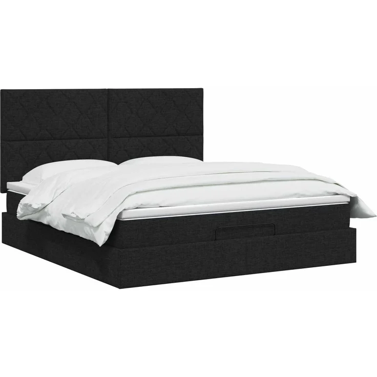 vidaXL Ottoman Bett mit Matratze Schwarz 180 x 200 cm Stoff 3457593 – Bild 3