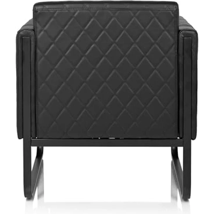 hjh OFFICE Loungesessel 1-Sitzer Aruba Black Kunstleder Polstersessel modern mit Stahlgestell, 78 x 67 x 71 cm, Schwarz – Bild 5
