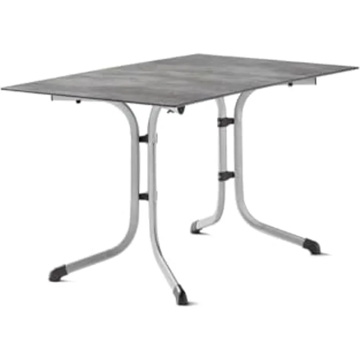 SIEGER 5160-21 Klapptisch Polytec (HPL) 120x80 cm Stahlgestell graphit / Tischplatte Polytec (HPL) Beton hell