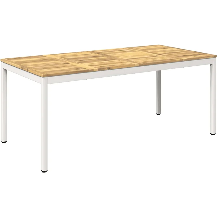 vidaXL Gartentisch NAARDEN Weiß gewaschen 147 x 88,5 x 75 cm 901767 – Bild 2