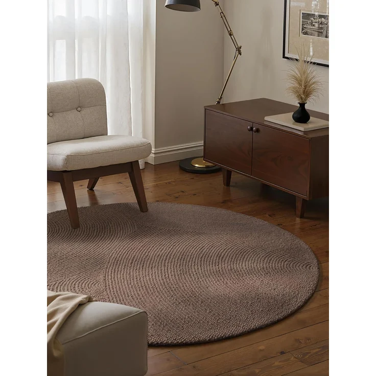 HANSE Home Wollteppich Calmio, auch als Läufer und in rund, rund, Höhe: 18 mm, Handgetuftet, Wolle, Natur, Wohnzimmer, Schlafzimmer, Skandi, Hygge – Bild 1