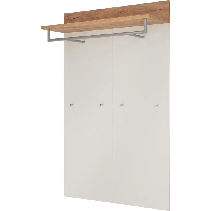 Garderobenpaneel >M-407< (BxHxT: 96x147x29 cm) in weiss | braun – Bild 1