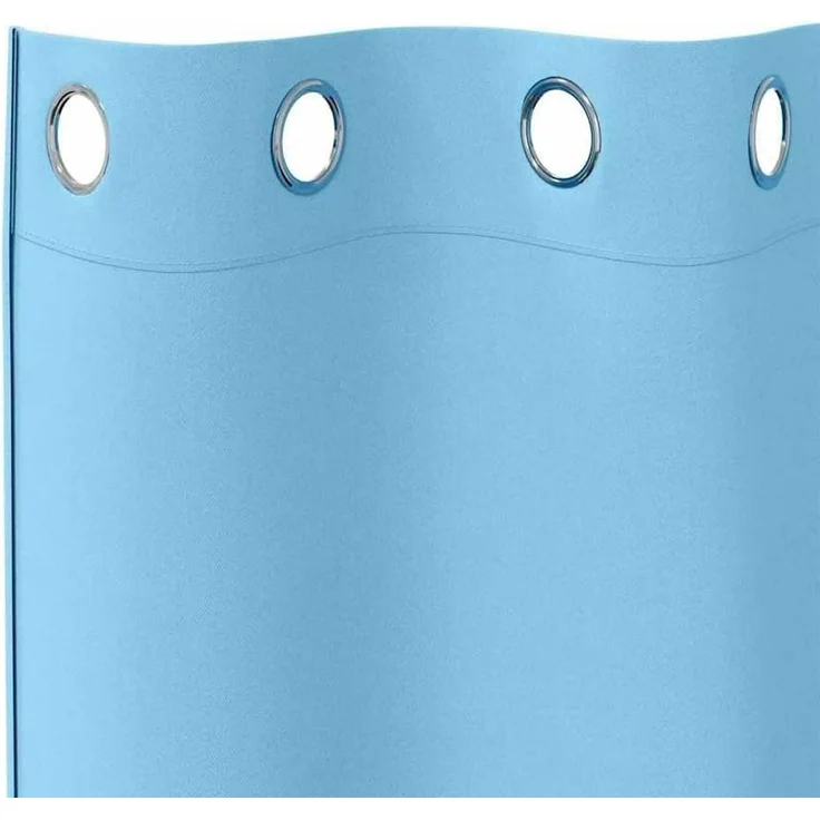 vidaXL Verdunkelungs-Vorhänge mit Ringen 2 stk. Himmelblau Polyester 4107325 – Bild 8