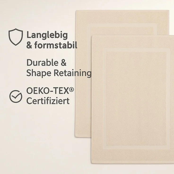 Betz Badematte 2er Set Badvorleger Premium Badematte Badteppich Größe 50x70 cm, beidseitig nutzbar, Baumwolle, Qualität 650g/m² – Bild 4