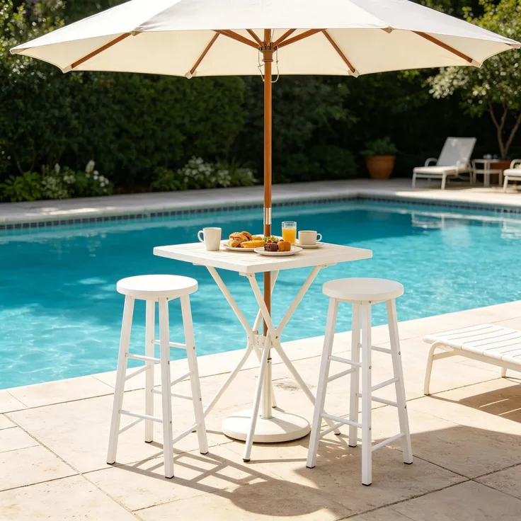 Hochstuhl,Frühstück Hocker,Tisch Hocker,Satz von 2 Bar Hocker,Küche Hocker,Bar Stuhl mit Fußlehne(Nur 2Pcs Stühle)--Weiß--30x30x71cm--YOUDENOVA