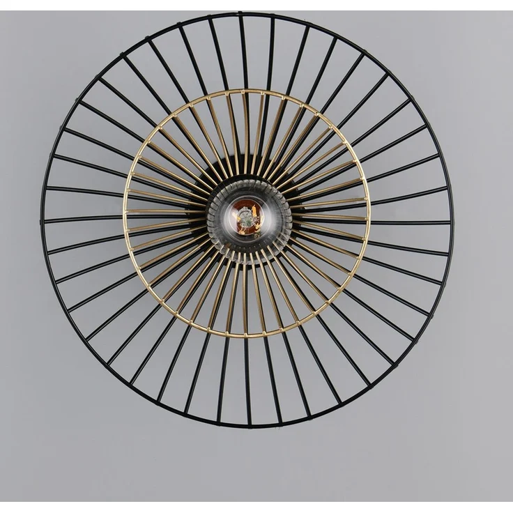 Deckenleuchte LAURIS mit Gitter Lampenschirm Schwarz Gold, Ø 30cm – Bild 7