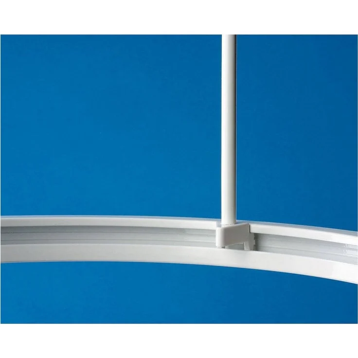 Euroshowers GmbH Duschvorhangstange Proffs Weiß 90 × 90 cm - Kürzbar, 0-läufig, Wand, Schrauben, Aluminium, Inklusive Deckenhalterung 60 cm,verbindungsstücken und 12 Vorhanghaken – Bild 3