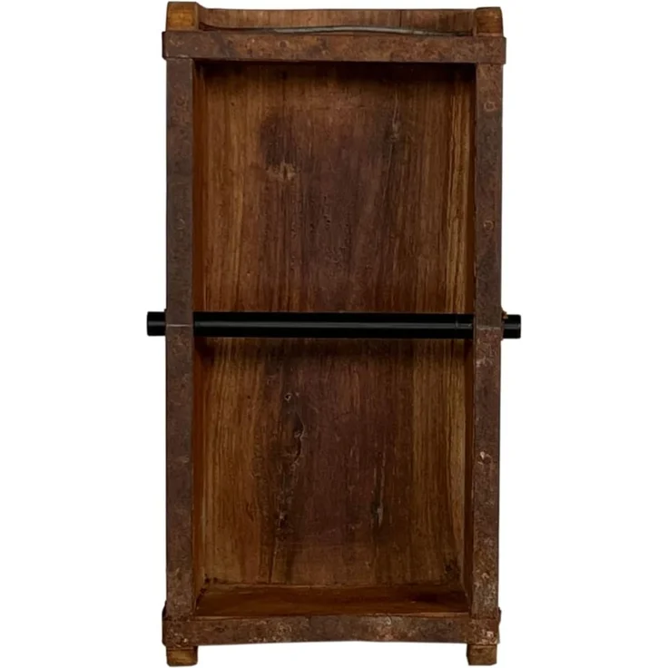 Ziegelform Rollenhalter Toilettenpapierhalter Holz Woodkings 15x33x10 cm WC-Rollenhalter Klopapierhalter Gäste-WC Badaccessoire rustikal Badezimmer-Deko – Bild 5