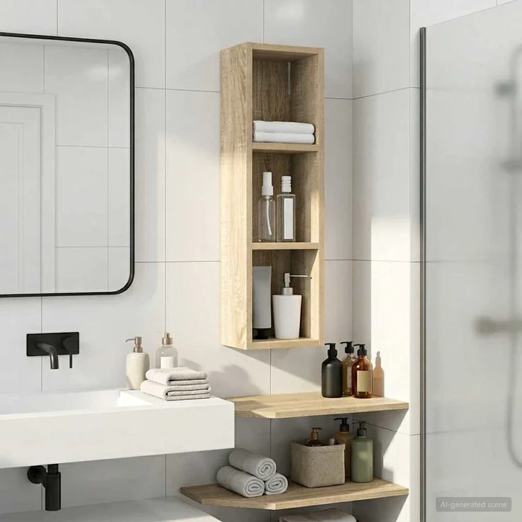 vidaXL Badezimmer-Wandschrank mit Regal Sonoma-Eiche 20 x 14 x 70 cm 889297 – Bild 1