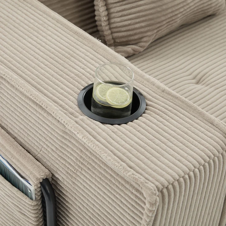 ZUBALIYA Schlafsofa 78x66 cm, mit Stauraum, mit Cordbezug, mit breiten Armlehnen, modular aufgebaut, mit Schaumstoffpolsterung – Bild 23