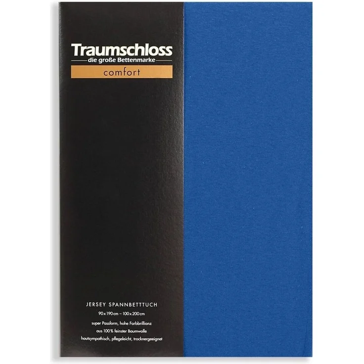 Traumschloss Spannbettlaken Comfort, Jersey, Royal, 90-100x200, 100% Baumwolle – Bild 1