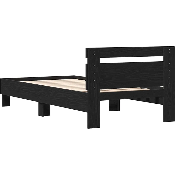 vidaXL Bettrahmen Schwarz Eichen-Optik 193 x 95 x 88 cm Holzwerkstoff 874123 – Bild 7