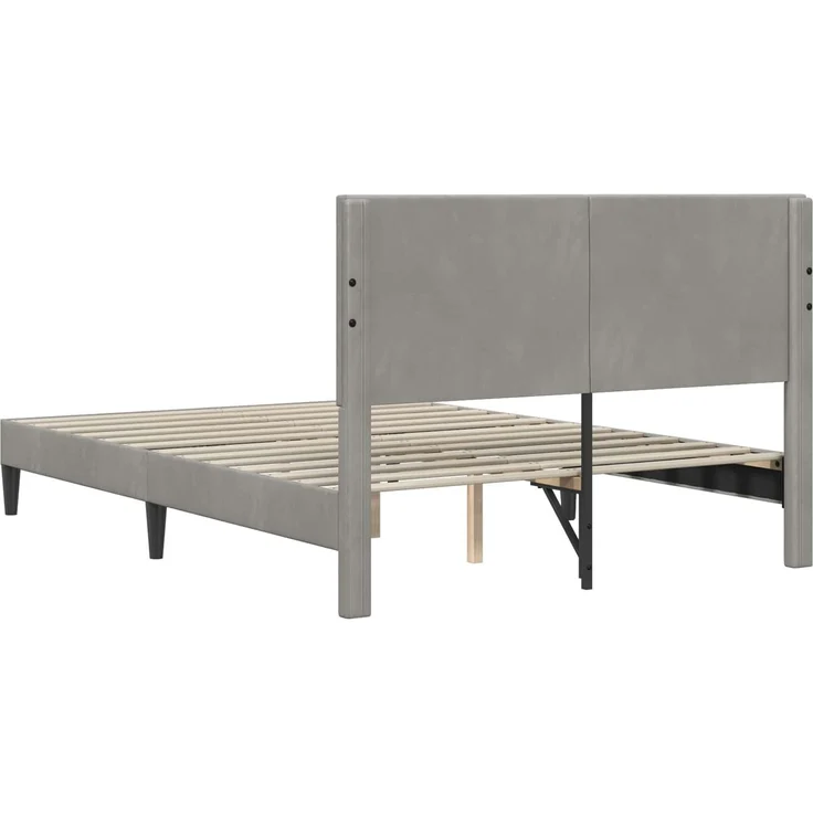 vidaXL Bettrahmen mit Kopfteil Hellgrau 140 x 190 cm Samt 42027661 – Bild 6