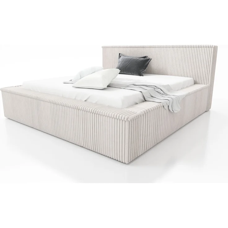 A&J MöbelLand 'Rio' Polsterbett, Beige, 160x200 cm – Bild 1