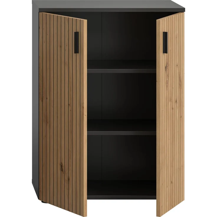 Badschrank B/H/T: 60x81x30 cm in Basalt Nachbildung und -- – Bild 3