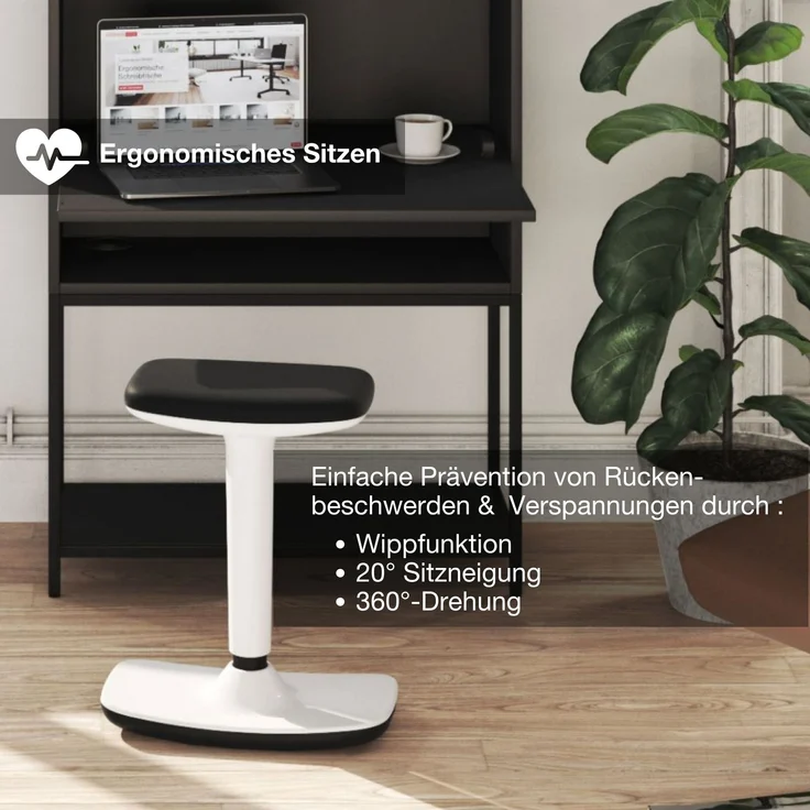 ASSMANN Steh-Sitzhocker Bari Schwarz 44x24x53cm Kunststoff – Bild 2