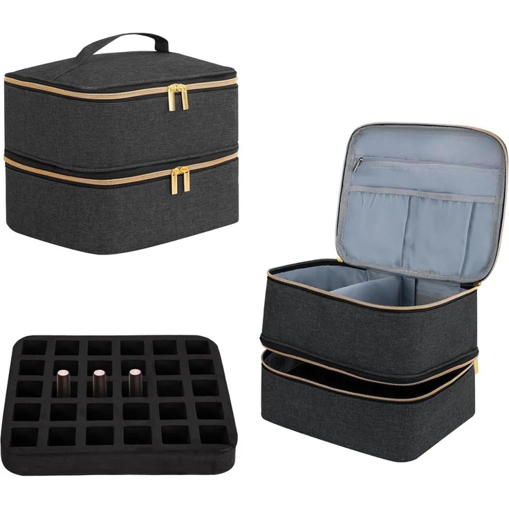 Youyijia Aufbewahrungsbox Nagellack-Organizer-Tasche, Doppelschicht Nagellack Tasche Make – Bild 2