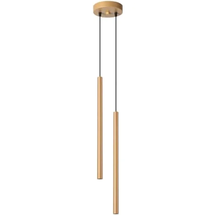 Sollux Lighting Pendelleuchten Pastelo 2 Golden, Moderne Pendelleuchte mit 2 Lichtquellen und geometrischem Design, Schwarz und Gold