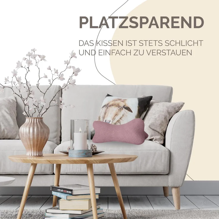 Original Dr. Berger Velours-Fleece Leseknochen Altrosa 40 x 18 cm – Bild 3
