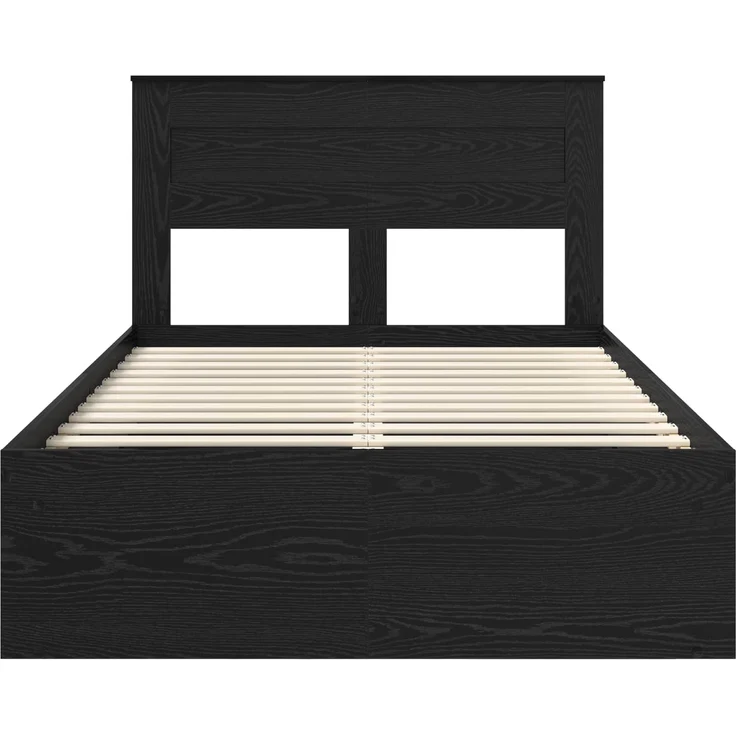 vidaXL Bettrahmen Schwarz 135 x 190 cm Massives Kiefernholz 3409768 – Bild 6