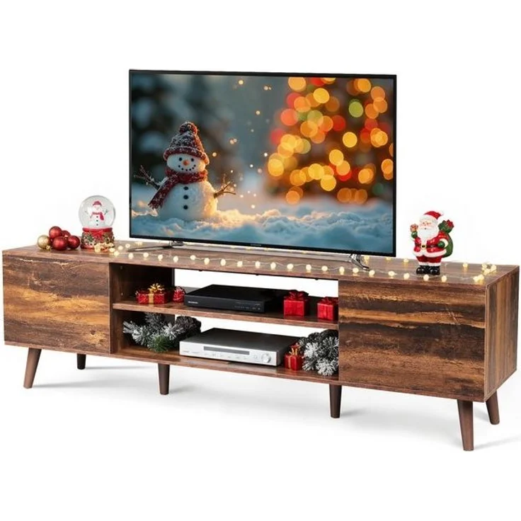 WLIVE TV-Schrank Lowboard mit 2 Türen, Fernsehschrank für Fernseher bis zu 55/60 Zoll, (Packung, 160 cm lang) verstellbare Ablagen, für Wohnzimmer, Schlafzimmer – Bild 4