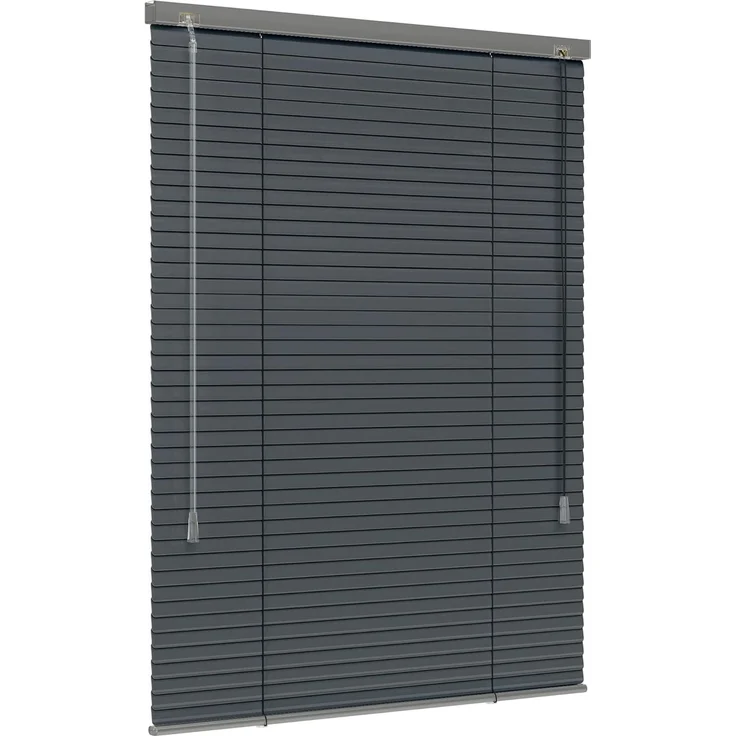 jalousiescout Jalousie LightLess Aluminium-Jalousie, 25 mm, 40 x 130 cm, dunkelgrau matt, ohne Bohren, geklemmt oder verschaubt, Aluminium, vollverdunkelnd, Feuchtraumgeeignet – Bild 1