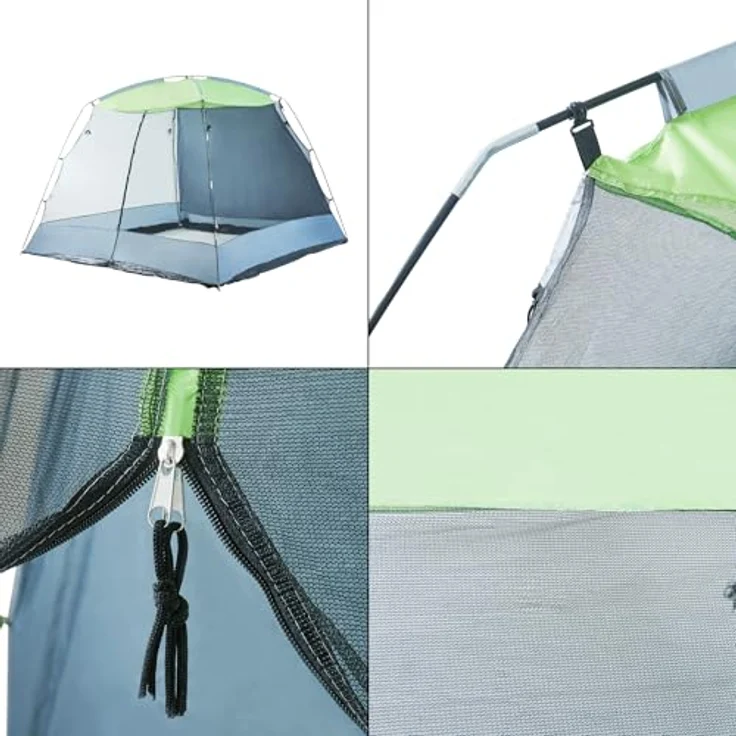 pro.tec Pavillon »Beekdaelen«, Moskitonetz, 3,05 x 3,05 x 2,13 m, grau/hellgrün, wasserdicht, mit Reißverschluss und Tragetasche – Bild 8