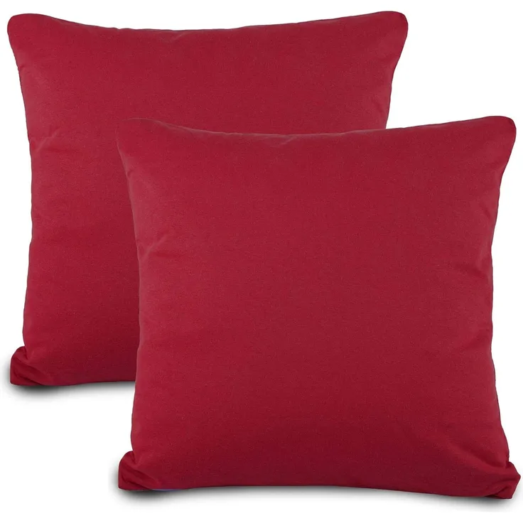 CelinaTex Kissenbezüge BeNature Kissenbezüge Kissenhüllen Jersey 2er Set 40x40 bordeaux