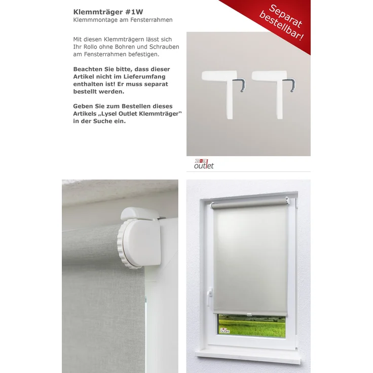 Lysel - Qualitätsspringrollo Tageslicht (B x H) 63cm x 190cm in grau – Bild 8