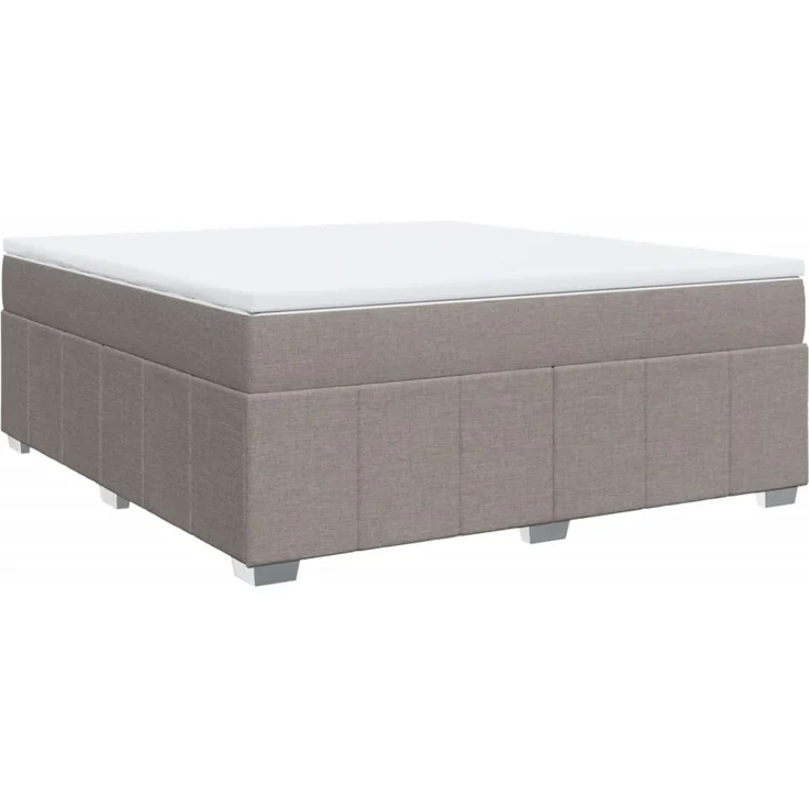 vidaXL Boxspringbett mit Matratze Taupe 180x200 cm Stoff 3285495 – Bild 1