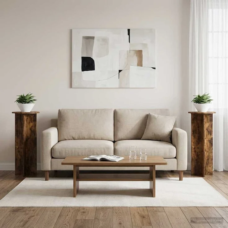 vidaXL Pflanzenständer 2 stk. Räuchereiche Ø40 x 100 cm Holzwerkstoff 899695 – Bild 1