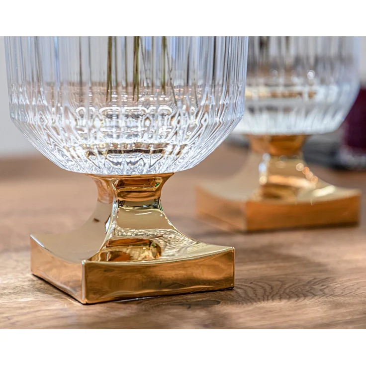NACHTMANN 104163 MINERVA Vase mit Fuß GOLD 40 cm – Bild 5